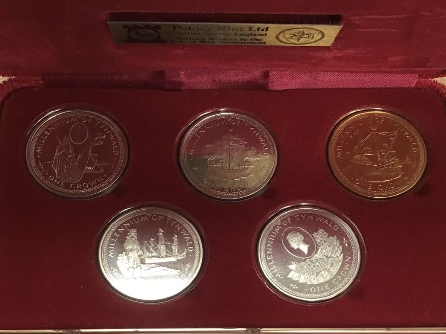 A 1979 Silver Proof 1000th year of Tynwald Crown Set of 5, in original case with Certificate of - Image 2 of 4