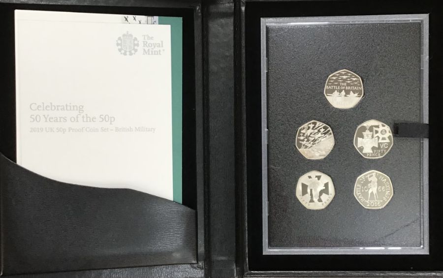 Two Royal Mint Limited Edition Coin Sets of 2019 50p Proof Set Commemorating the British - Image 3 of 5