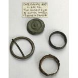 Bronze Age Button (earliest form of button) found in Norfolk with another Bronze Age buckle and