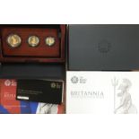 Royal Mint 2014 Fine Gold Proof Three Coin set of £50, £25 and £10 in Original Case with Certificate