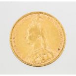 A Victorian gold sovereign, dated 1890, 8 grams