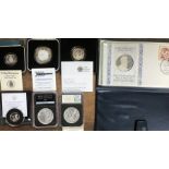 Royal Mint Silver Proof and Silver Proof Piedfort Coins in Original Case with Certificate of