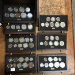 British coins of WWII From 1939 to 1945 in Presentation Cabinet with certificates. (missing 1945
