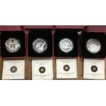 Four Royal Canadian Mint 2013 Fine Silver Limited Edition $10 coins In Original Cases with