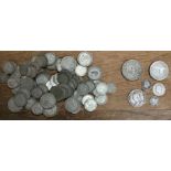 A collection of pre 20 & pre 47 silver, includes 1937 Crown, Victorian 1891 Half-crown and a 1967