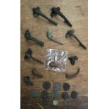 Collection of Roman Bronze & Copper Brooch’s and copper/bronze coins, includes a Polden Hill type