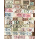 Large collection of European, USA and Canadian Banknotes, of approximately 92 Banknotes includes