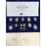 Royal Mint Millennium Silver Proof Collection of Penny to £5 coin with the 2000 Maundy silver