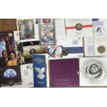 Royal Mint Brilliant Uncirculated Coins in Original Presentation folders with other issues, includes
