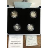 Royal Mint Silver Proof Piedfort 2004 One Pound Coin with certificate with 1993 Piedfort £1 with
