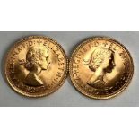 Elizabeth II Sovereigns of 1963 & 1964 (In capsules).