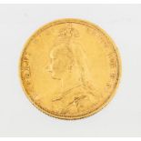 A Victorian gold sovereign, dated 1893S, 8 grams