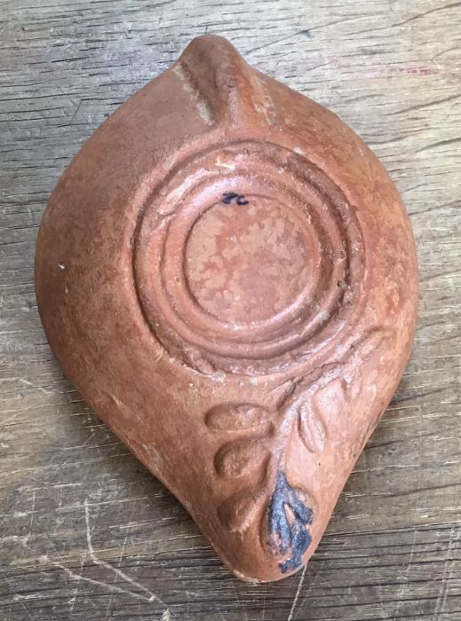 Late Roman North African Grave Offering Decorated Samian oil lamp. Approximately 11cm long and 4.5cm - Image 3 of 3