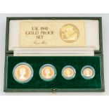 Great Britain, Royal Mint UK 1980 Gold Proof Set to include £5, £2, sovereign and half sovereign,