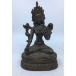 A 20th century Sino-Tibetan bronze figure of a deity, probably of White Tara, height 21.5cm.