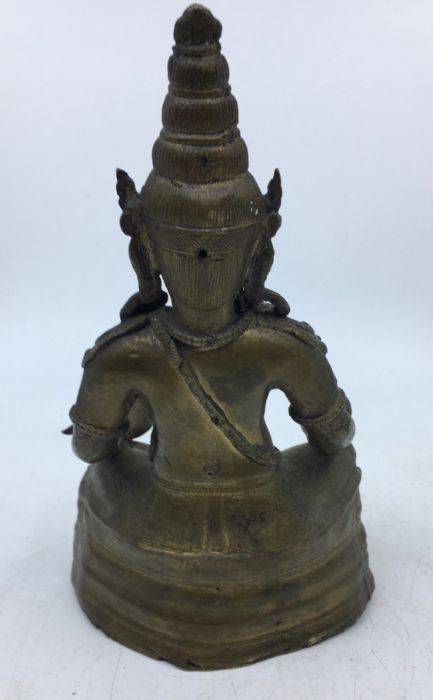 A 20th century bronze figure of Jambhala, height 19.5cm. - Image 4 of 5