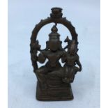 A small 18th/19th century Indian bronze figural group of Lakshmi-Narayana, height 9.3cm.