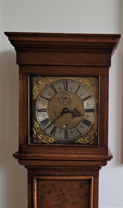 A Wiliiam & Mary William Bird (London) Longcase clock, bell strike, having silvered Roman numeral - Image 2 of 16