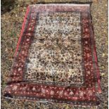 A part silk Persian rug