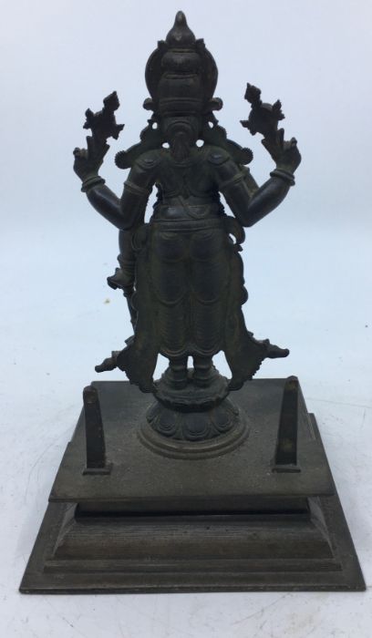 An Indian bronze figure of a Vishnu standing, late 19th/early 20th century, height 17.5cm. - Image 4 of 5