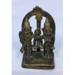 A small 18th/19th century Indian bronze of Shiva and Parvati, height 6.9cm.