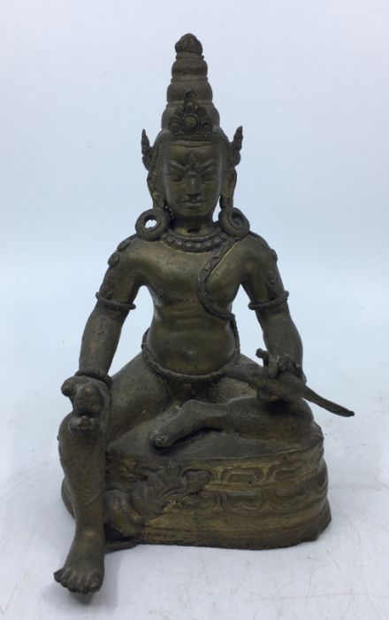 A 20th century bronze figure of Jambhala, height 19.5cm.