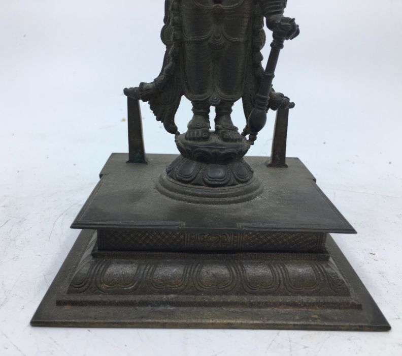 An Indian bronze figure of a Vishnu standing, late 19th/early 20th century, height 17.5cm. - Image 3 of 5
