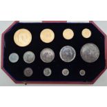 An Edward VII 1902 matt proof coin set, the matt set being issued for the coronation in 1902,