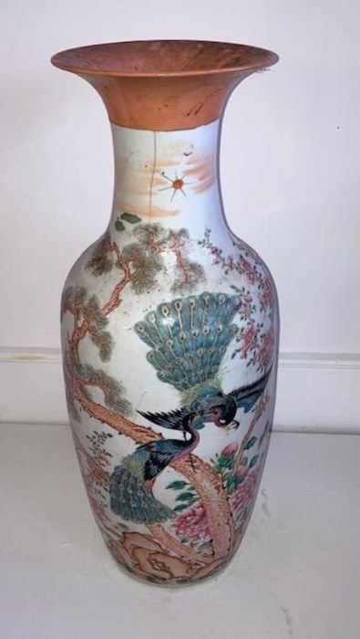 A large 19th century famille rose vase