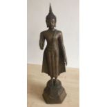 A 20th century bronze figure of a standing teaching Buddha, probably Thailand or Java, height 59.