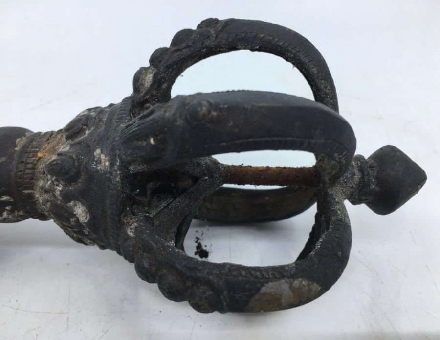 A 20th century mixed metal Vajra, length 25cm. - Image 2 of 3