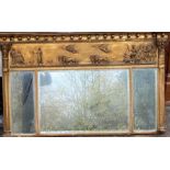 A large Regency period overmantle mirror