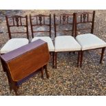 Sutherland table and four chairs + rug