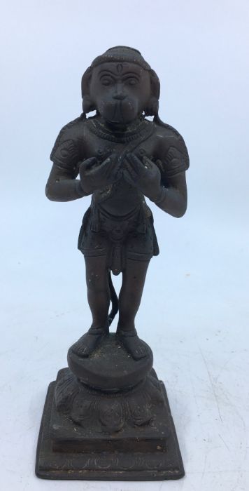 A 20th century Indian bronze figure of Hanuman standing, height 17.7cm