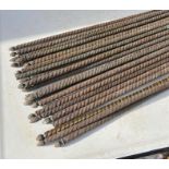 A large collection of Victorian brass stair rods