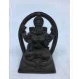 A small 20th century Indian bronze figure of Lakshmi seated, height 5.8cm