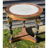 A 19th cent Empire style marble topped circular table