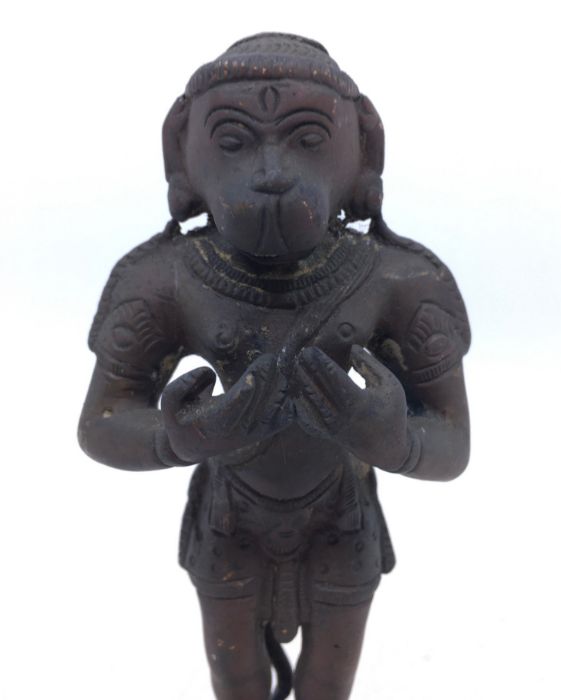 A 20th century Indian bronze figure of Hanuman standing, height 17.7cm - Image 2 of 5