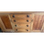 A 20th cent pine dresser base , later varnish