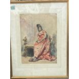 A large Italian school watercolour of a dancer and similar ; both signed in distinctly