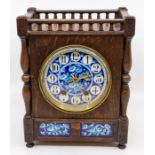 A  good arts & crafts style mantel clock with 2 train spring movement, chiming on a gong, with 5"