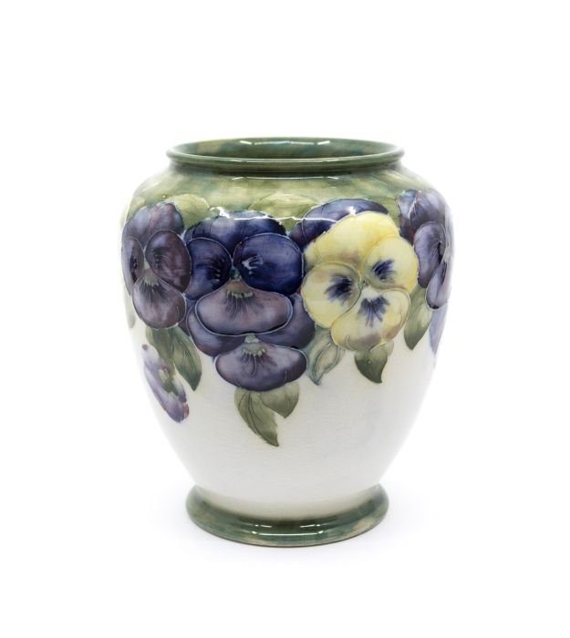 William Moorcroft for Macintyre & Co 'Pansy' pattern vase. Height approx 15cm. Signature and mark to - Image 3 of 5