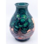 Moorcroft Pottery, a baluster vase in 'Mamoura' pattern. Height approx 19cm. No signs of damage or