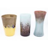 A small collection of Scottish Art Glass to include: A large tapered Vasart vase with a