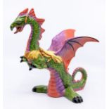 Lorna Bailey Old Ellgreave Pottery Collectors Club limited edition (53/100) large dragon. Height
