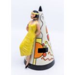 Lorna Bailey Old Ellgreave Pottery limited edition (304/350) Art Deco lady sugar sifter. Height