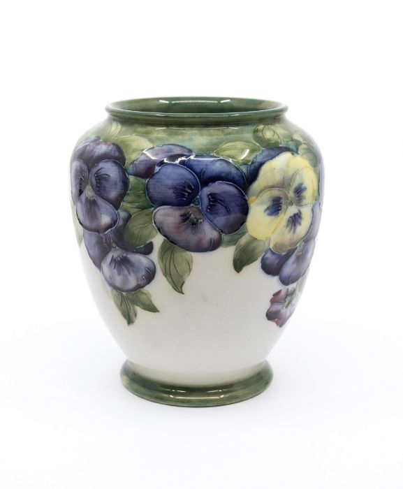 William Moorcroft for Macintyre & Co 'Pansy' pattern vase. Height approx 15cm. Signature and mark to - Image 4 of 5