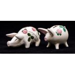 Plitcha two pigs in Clover design, one is AF money bank, factory marks to base