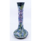 Moorcroft Pottery long necked posy vase in 'Seadrift' pattern. Height approx 20cm. No signs of