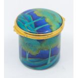 Moorcroft enamel Moonlit trinket box. Height approx 4.5cm. No signs of damage.